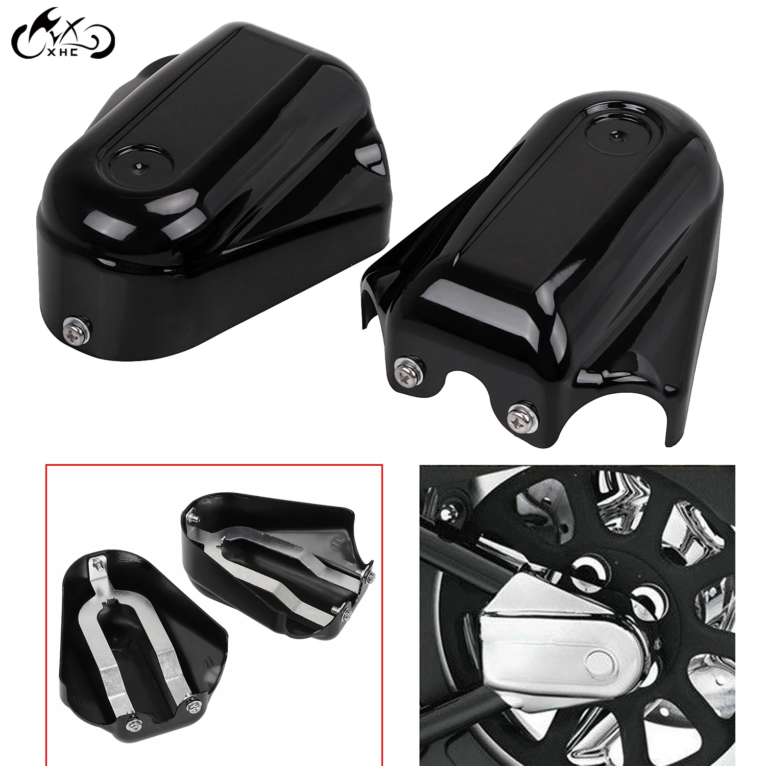 2 шт. черный бар щит задней крышки осей маятник Кепки для Harley Blackline FXS Softail тонкий FLS