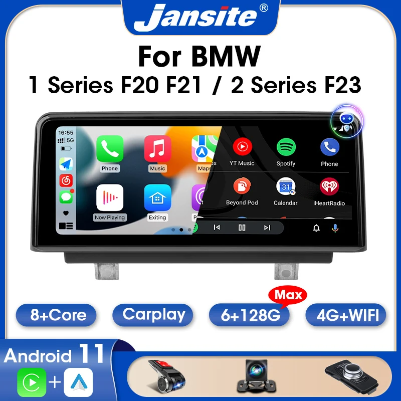 

Jansite 10,25 "Android 11 автомобильное радио для BMW 1 серии F20 F21 2 серии F23 2013-2016 NBT 4G WIFI Carplay Android автомобильное головное устройство