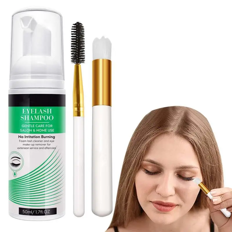 

Eyelash Cleaner 50ml/1.69 Fl. Oz Professional Lash Shampoo For Lash Extensions Eyelash Extension Shampoo Eyelid Foaming Cleanser