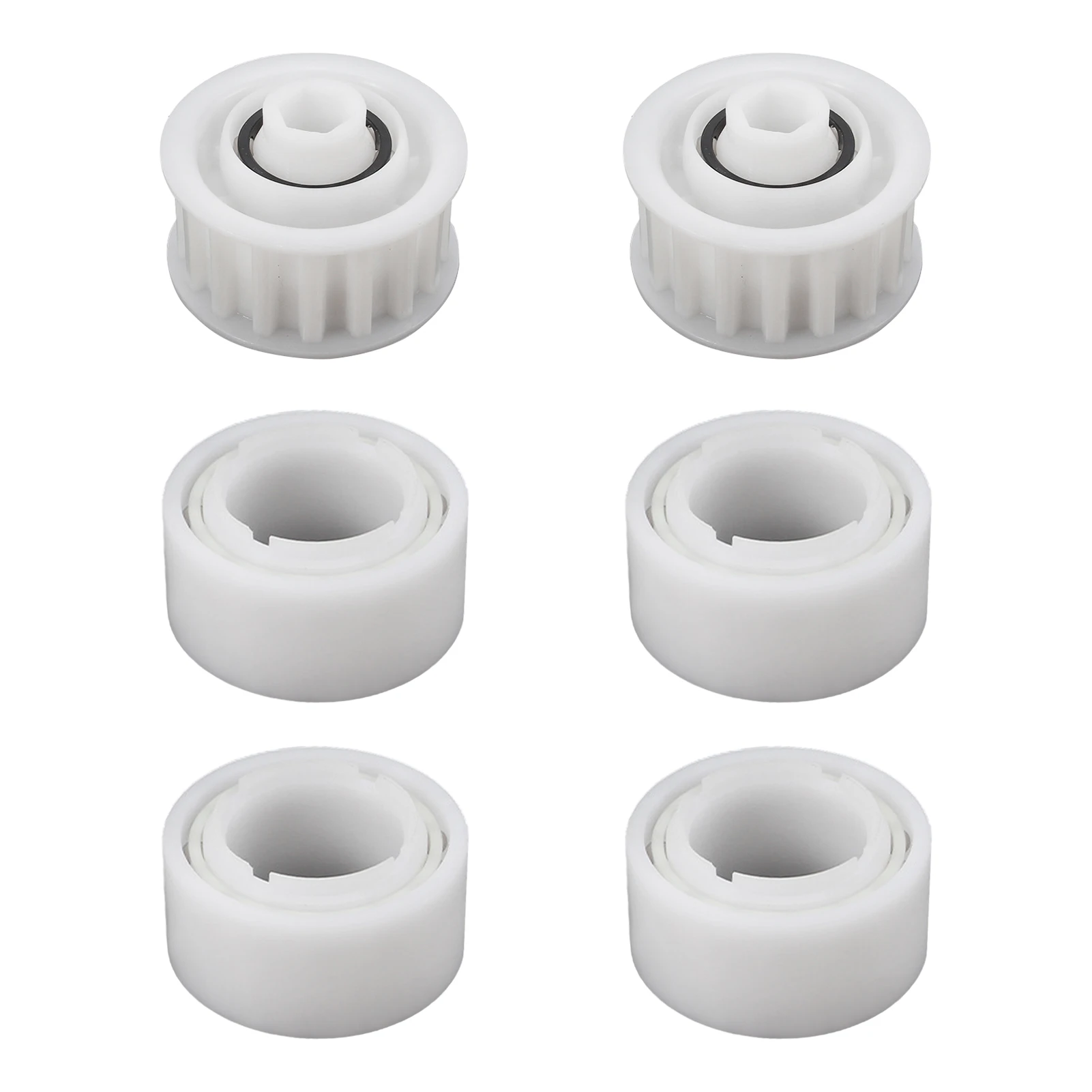 4pcs White Guide Wheel Portable Pool Cleaner Tool Accessories Practical 2 Pully Gears Plastic Lightweight Replacement Lifting