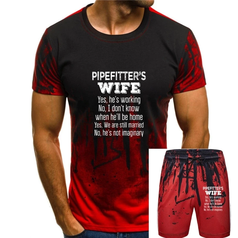 

Pipefitter's Wife Funny Anniversary Gift T Shirt Classic Cotton Student Tops Shirts Printing Slim Fit T Shirt
