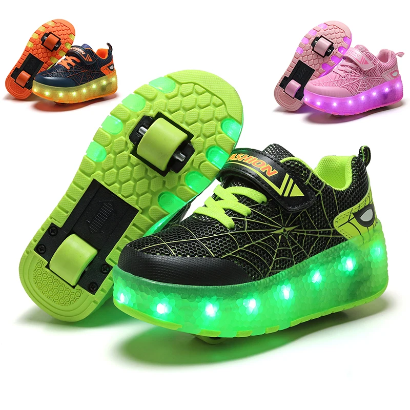 

Roller Skates 2 Wheels USB Charging Shoes Glowing Lighted Led Children Boys Girls Kids Fashion Luminous Sport Casual Sneakers