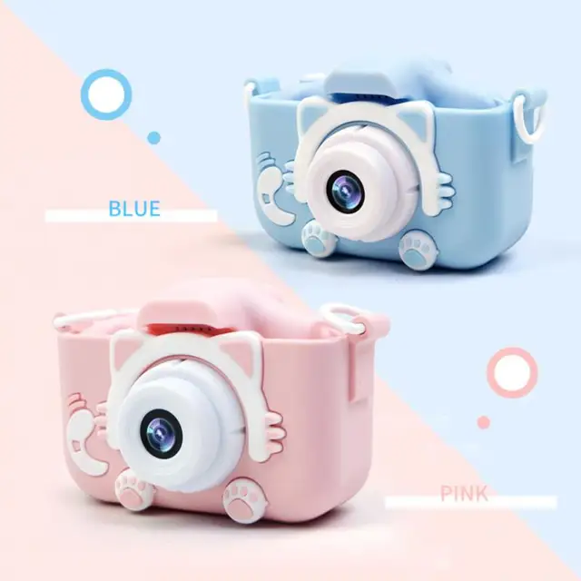 Children's Camera For Chrismas Gift KID's Digital Camera With Cat Silicone Cover HD Camera Support Anteroposterior Photography 1