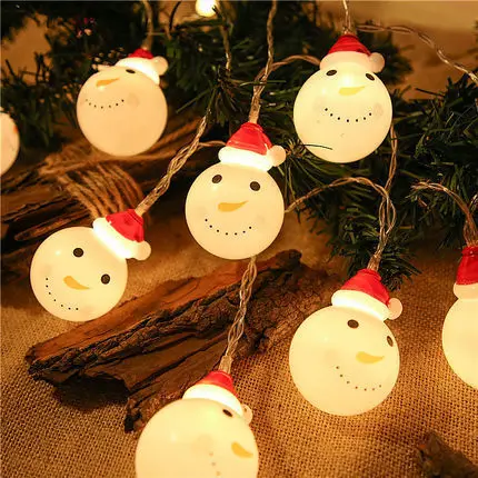 

Рождественская гирлянда со снеговиком, мигающие светодиодсветодиодный огни для спальни, балкона, комнаты, украшение для рождественской ел...