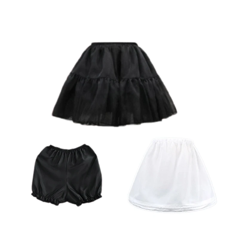

Короткая юбка для косплея в виде рыбьей косточки, Милая юбка в стиле "Лолита" со скользящей подкладкой, юбки для девочек, регулируемая Женская подъюбка 57BD