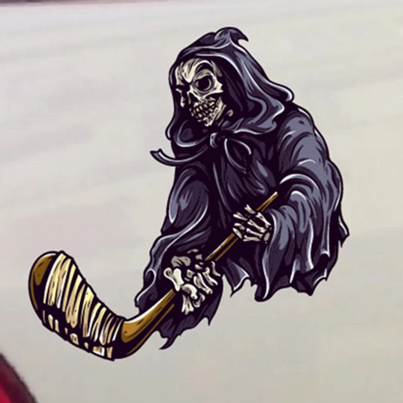 

Светоотражающие украшения XY, автомобильные аксессуары, наклейки, модификация для хоккея с шайбой, спорта, мотоцикл, наклейки на бампер смерти, 12 см x 11,5 см