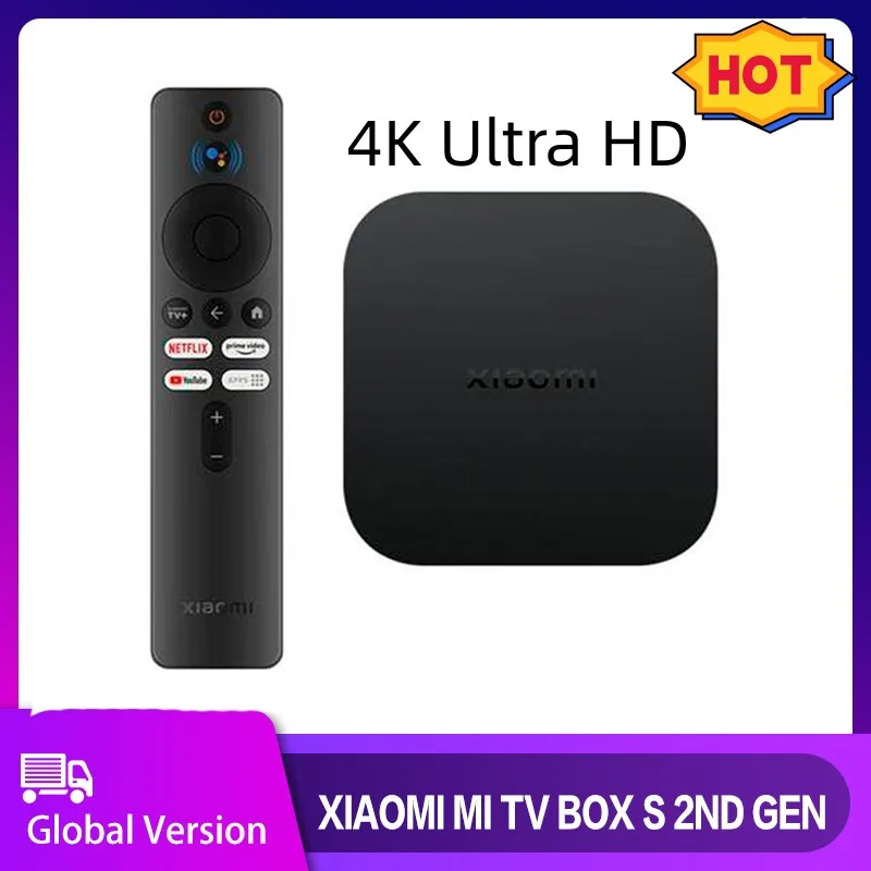 

Xiaomi Mi TV Box S 2nd Gen Global Version 4K Ultra HD BT5.2 2GB 8GB Dolby Vision HDR10+ Google Assistant Smart TV Box S Player