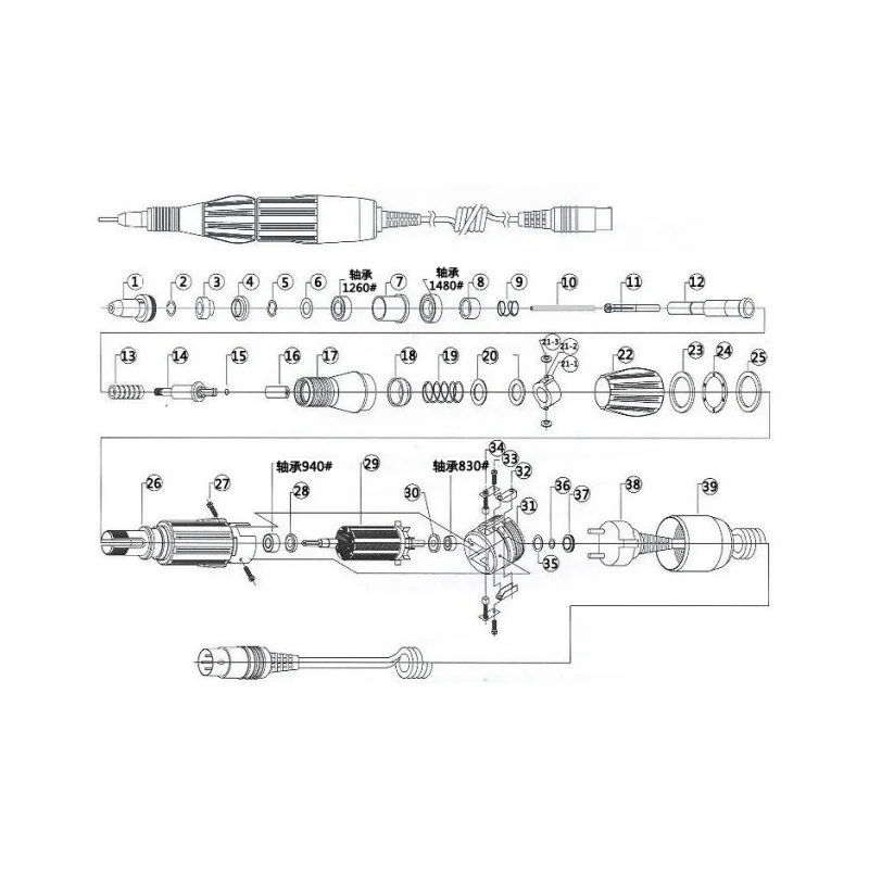 Как собрать стронг. Marathon SDE-h35lsp схема. Схема сборки Marathon SDE-h35lsp. Marathon SDE-h37ln подшипники. Шпиндель маникюрного аппарата Стронг 210