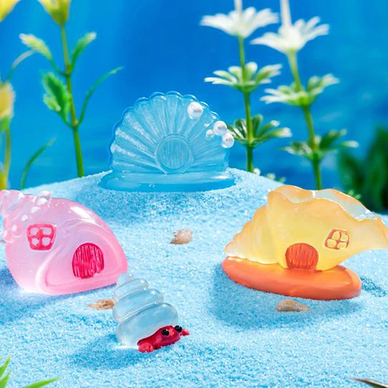 5 шт. креативные светящиеся раковины маленький орнамент миниатюрные фигурки