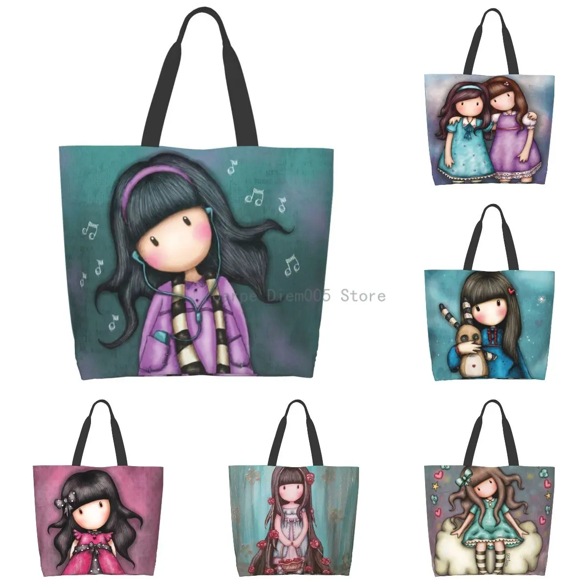 

Santoro Gorjuss Women Shoulder Bag Large Capacity Shopping Grocery Tote Bag For Ladies