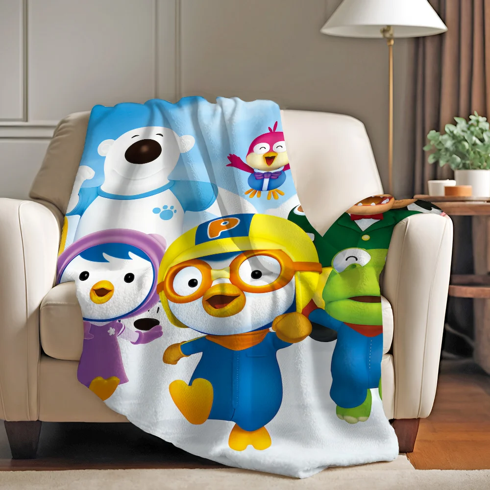 Фото Одеяло с рисунком P-Pororo the L-Little P-Penguin, мягкое и приятное для кожи, для дивана, кровати, покрывало для сна, всесезонное одеяло №4