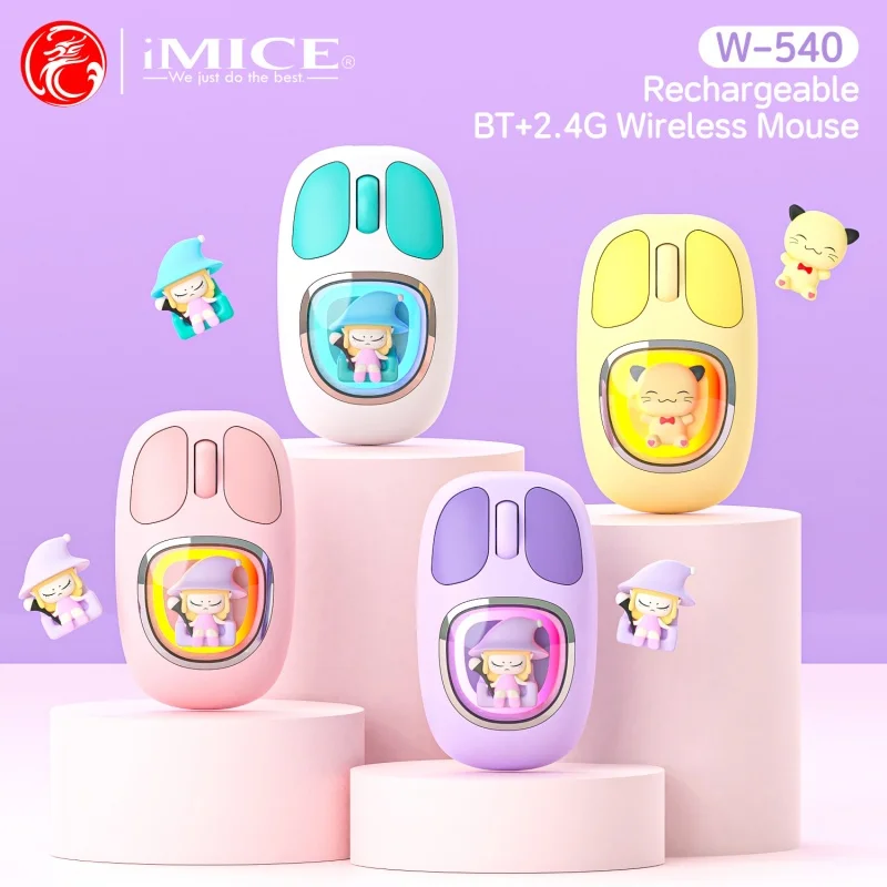IMICE креативная Bluetooth двухрежимная мышь милая кукла зарядка USB беспроводная
