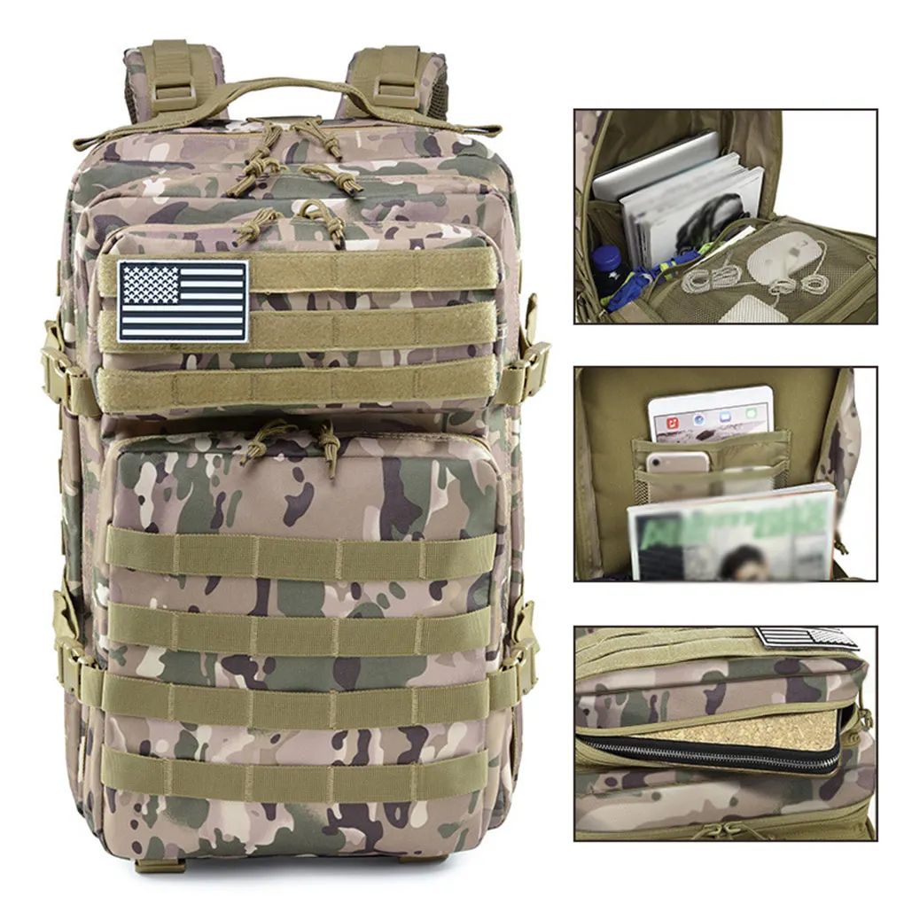 

Large Capacity Multipurpose Multi-pocket Backpacks Convenient Bags Wearable Wide Application Rucksack Hunting Bag Khaki