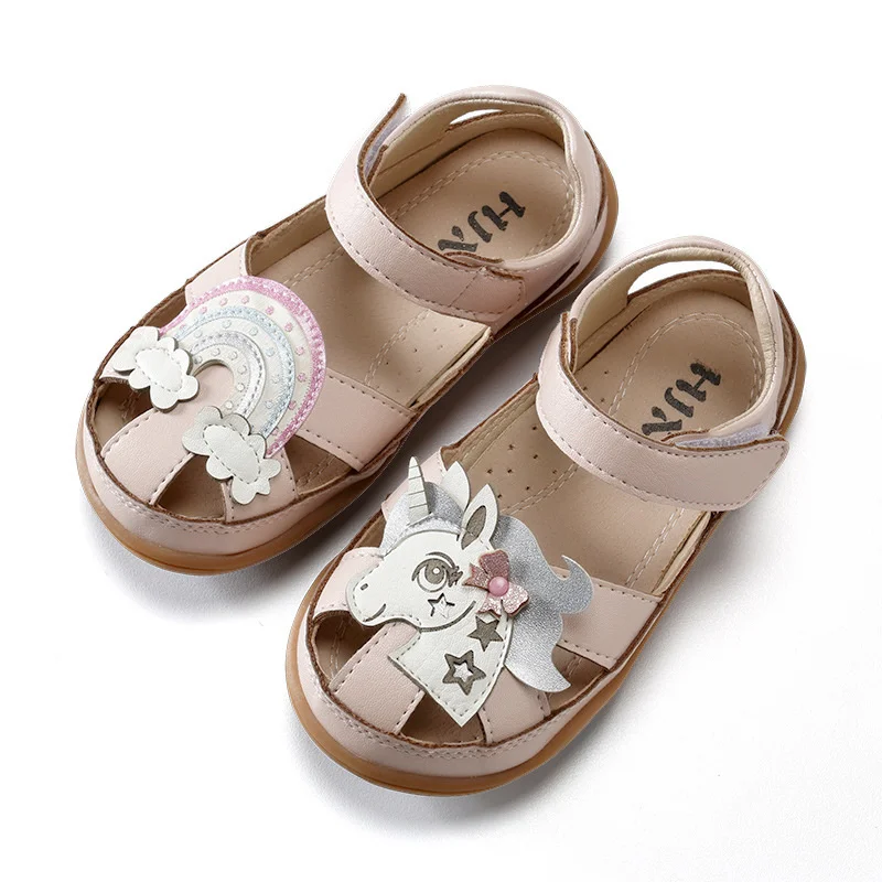 

Chaussures Licorne Arc-en-ciel Pour Bébés Filles, Sandales De Plage Pour Garçons, Semelle En Cuir Souple Antidérapant,