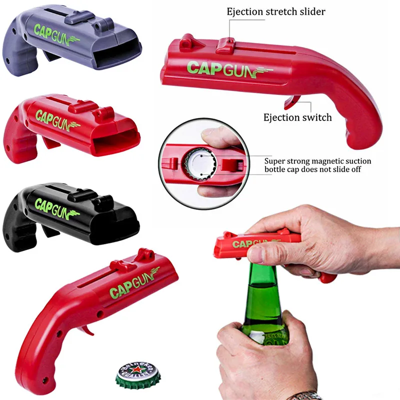

Creative Portable Beer Opener Cap Gun Bottle Opener Beer Bottles Open Capgun Drink Opening Shooter Bar Outdoor Celebration Tools