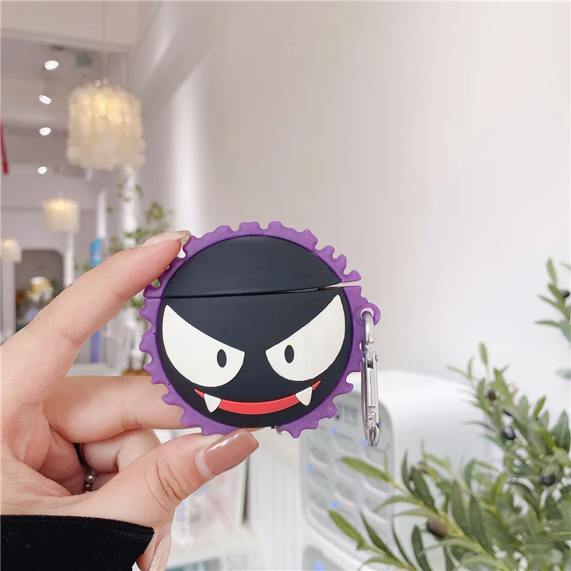

Cartoon Ghost Purple Black Case for AirPods Pro2 Airpod Pro 1 2 Bluetooth Earbuds Charging Box Protective Earphone Case Cover