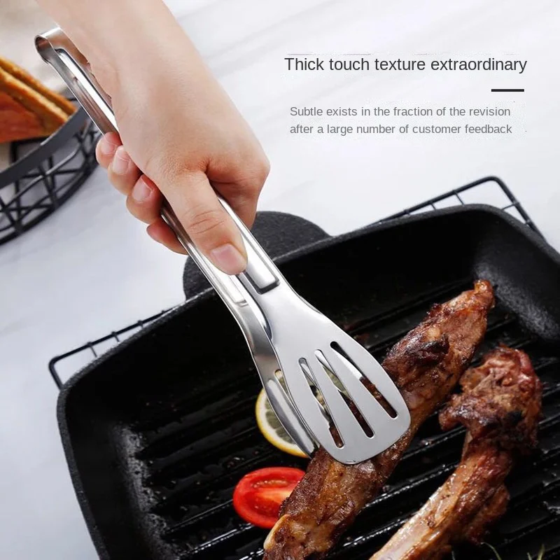 

Stainless Steel Food Tongs Kitchen Utensils Buffet Cooking Tool Anti Heat Bread Clip Pastry Clamp for Desserts Salads Barbecue