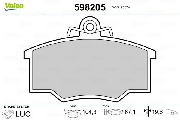 

598205 for ten brake pad II 80/90/