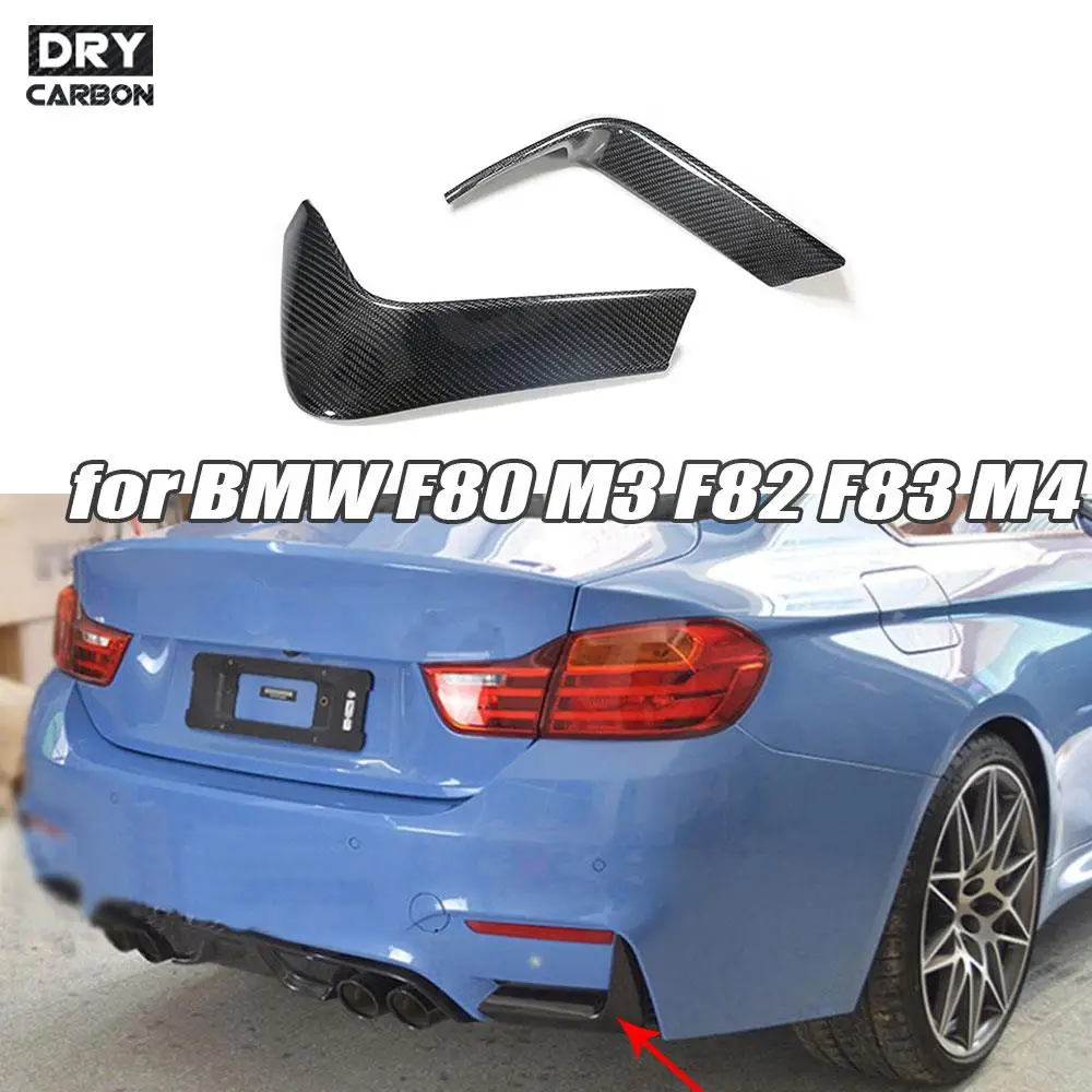 

Сухой диффузор для заднего бампера из углеродного волокна, разветвители для губ, нижний угол спойлера, чехлы для BMW F80 M3 F82 F83 M4 2014 - 2019