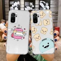 food donut cartoon cute phone case transparent for xiaomi redmi note x f poco 10 11 9 7 8 3 i t s pro cover shell coque