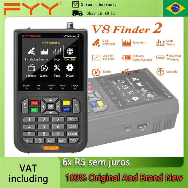 

Новинка 7,4 V спутниковый искатель GTMEDIA V8 Finder2 серый HD 1080P Φ/S2/S2X Φ/4 H.264(8 бит) аппаратное декодирование