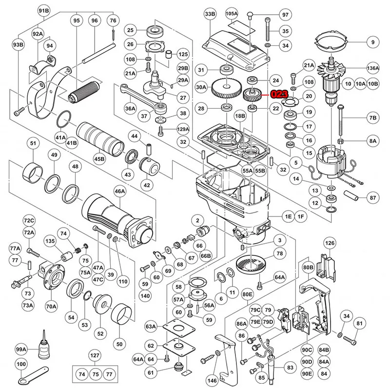 Сменный механизм HITACHI PH65A H65SC H70SD H70SA H65SD H65SB2 для отбойного молотка 1 шт. запасные