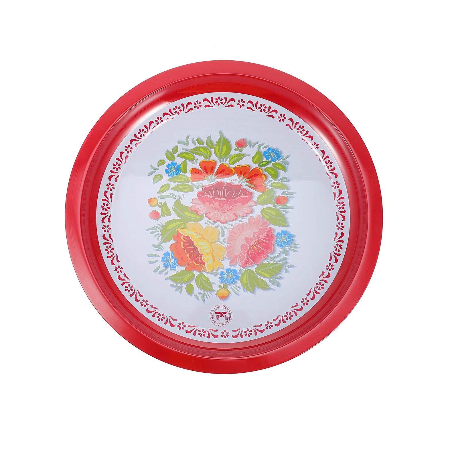 

Enamel Fruit Vegetable Plate Flat-bottomed Vintage Pattern Household Old-fashioned Food Storage Outdoor Round Dining Sets