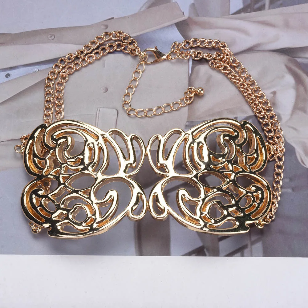 Новинка ZA 2023 металлическое ожерелье-чокер с бабочкой в стиле хип-хоп увеличенная