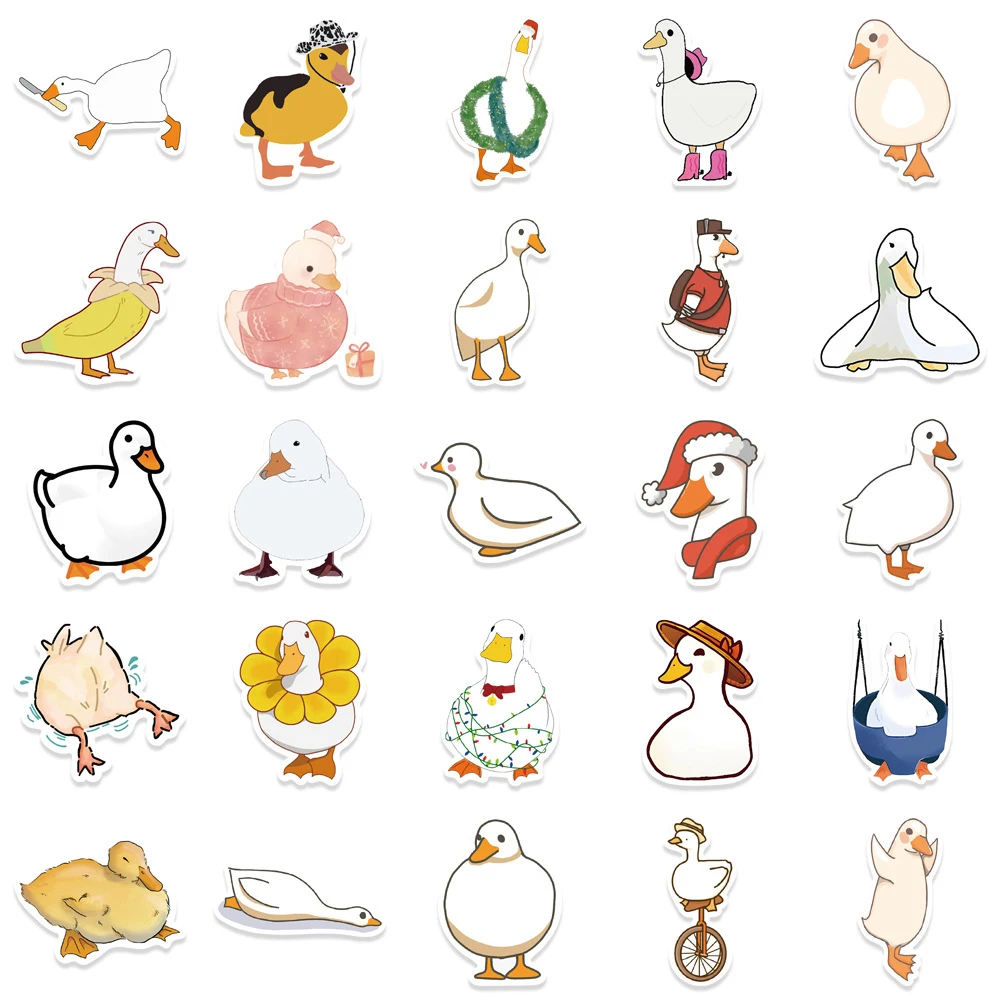 10/30/50PCS Funny Duck MEME Stickers Kawaii Cartoon Decals DIY Luggage Guitar Laptop Waterproof Cute Animal Sticker Kids Toys images - 6