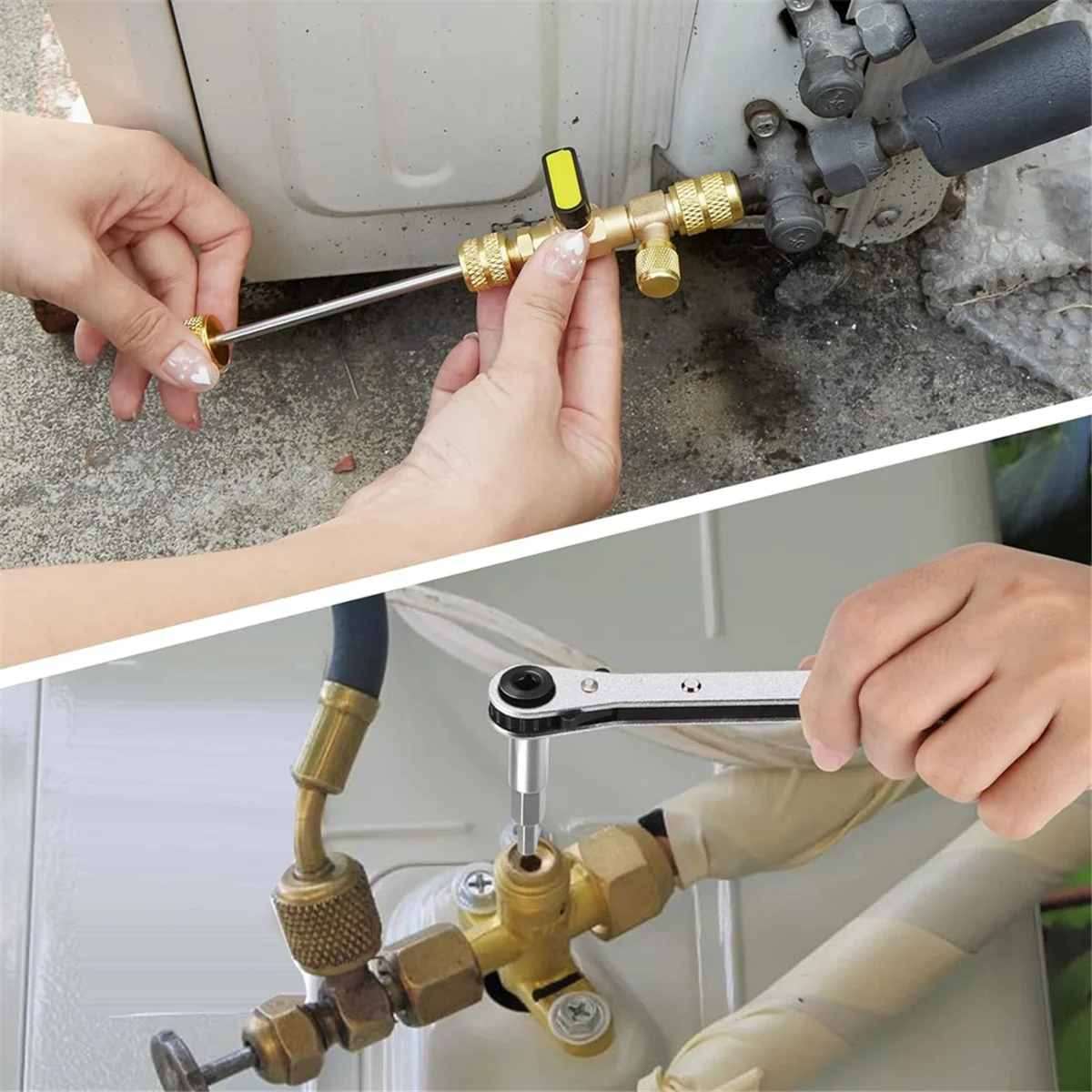 Инструмент для снятия сердечника клапана и набор сервисных ключей HVAC с