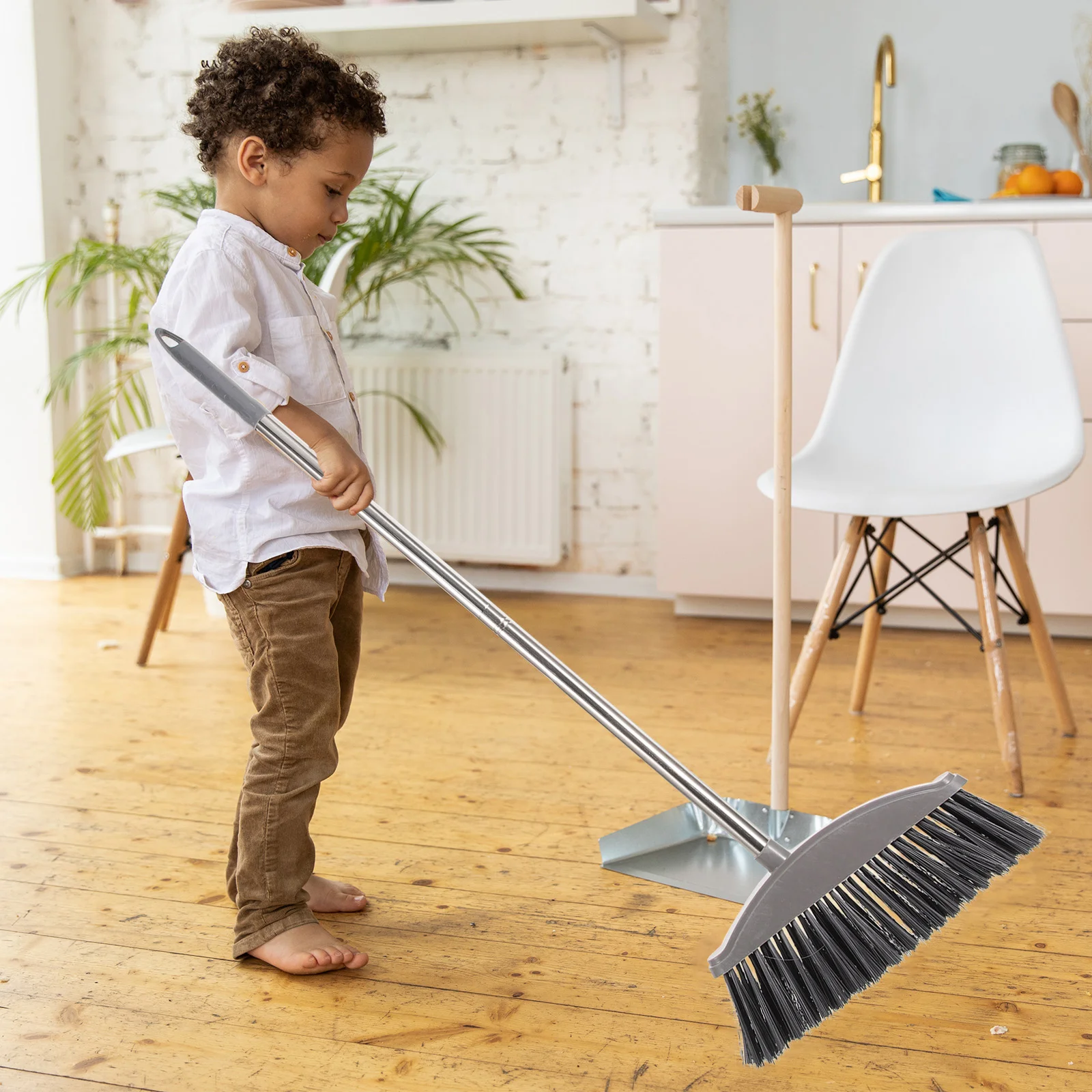 

Long Handle Broom Outdoor Rotary Tool Stainless Steel Hair Cleaning Stable Plastic Floor Household Brooms Office