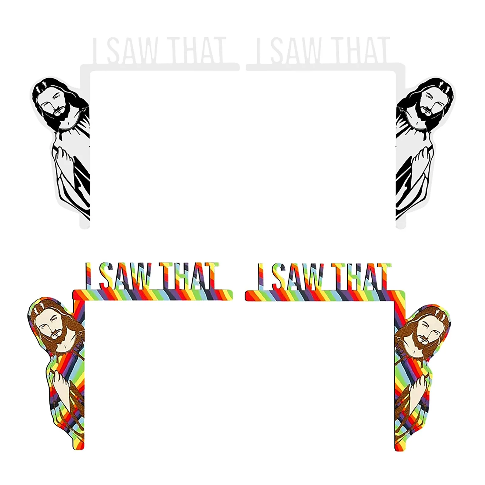 

Я увидел, что дверной угловой знак, украшение, дерево, Иисус смотрит на вас, смешные слова для украшения двери Пасхальной вечеринки