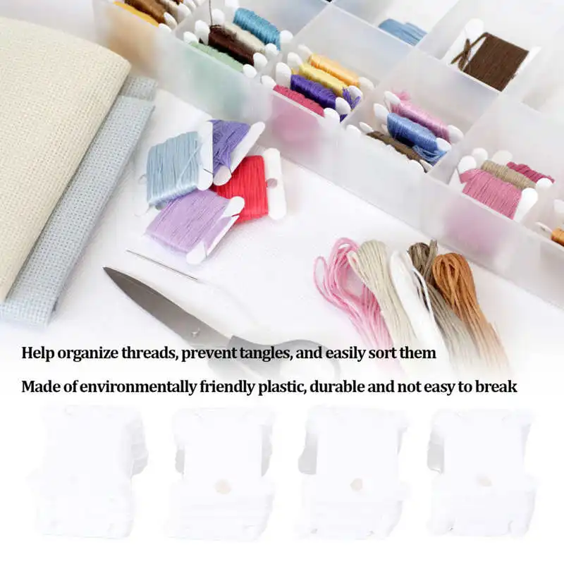 

300Pcs Plastic Floss Bobbin Sorting Storage Function Anti Rust Beautiful Practical DIY Sewing Thread Storage for Sewing