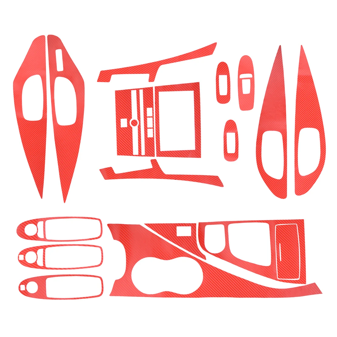 

3D красное углеродное волокно стиль интерьер автомобиля центральная консоль шестеренчатая панель дверь декоративная наклейка отделка Подходит для Infiniti Q50 2014-2019