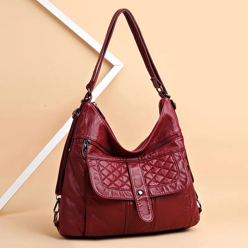 

Fashion Vintage Shoulder Bags Female Brand Designer Bucket Bag Trendy Simple Wild Women's Wrist Bags New Premium Leather Handbag