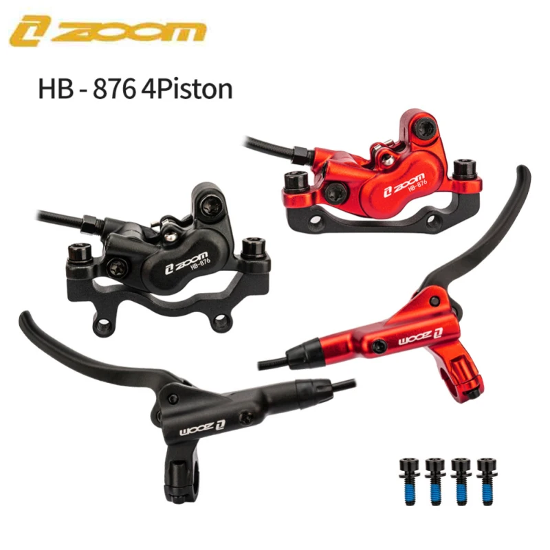 

ZOOM HB876 Four-piston Bicycle Oil Brake Mountain Bike Front And Rear Oil Disc Brake Disc Bilateral Hydraulic Brake Cycling Part