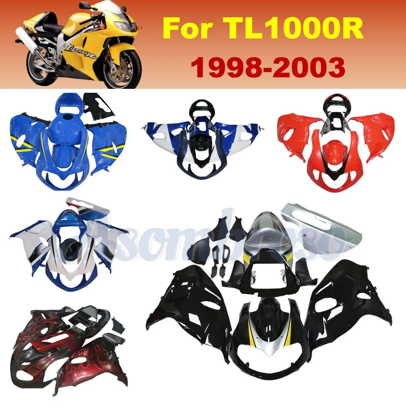 Комплект обтекателей для литья под давлением TL1000R 1998 1999 2000 2001 2002 2003 изготовленные