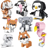 toy building block creative 3d mini animal dog tiger rabbit squirrel penguin owl koala cow small particle puzzle toys kid gift