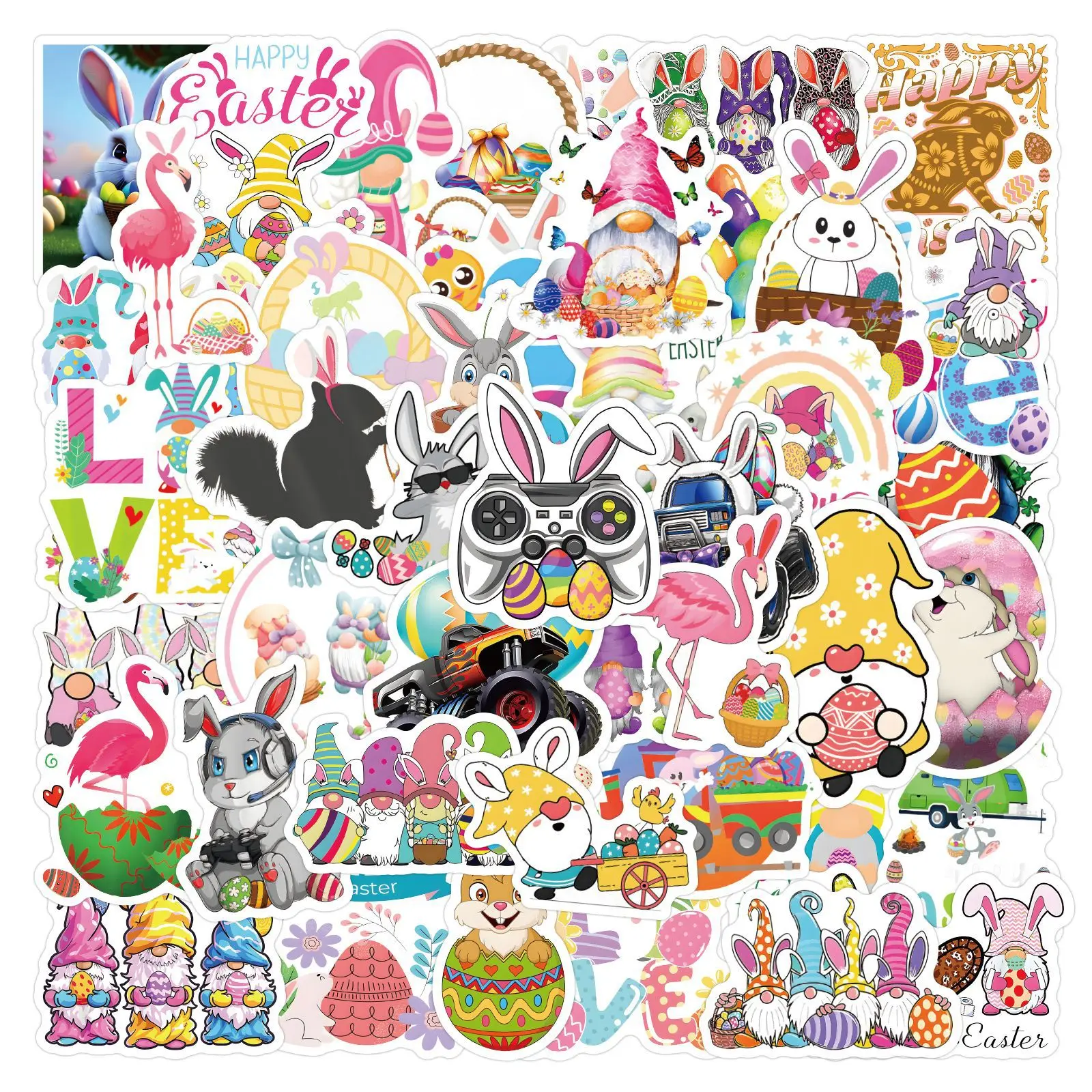 55/60 шт. Kawaii пасхальный кролик яйцо каракули наклейки для багажа чашка воды