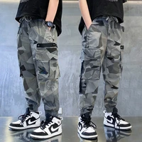 camouflage patchwork cargo trousers army green sport pants summer boys thin pants korean teenage for big boy kids cool clothes