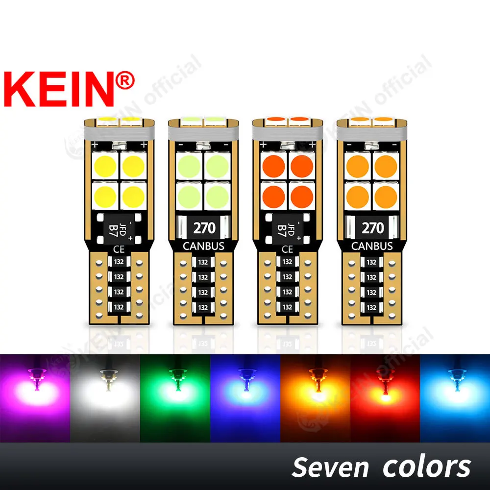Фото KEIN 10 шт. 5w5 LED T10 W5W лампа 194 WY5W 501 168 10SMD для освещения салона, чтения, багажника, дверей, автомобильного освещения. №1