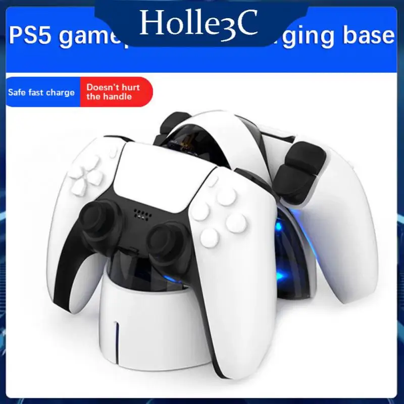 

With Led Indicator Gamepad Charger Base White Charging Cradle Dock Against Overheating Fast Charging Controller Charger For Ps5