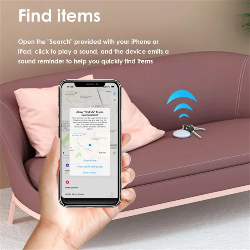 Mini Anti-lost Device Item Positioning Anti-lost Security Alarm Device GPS Tracker For Pet Children Key Work With Apple Find My images - 6