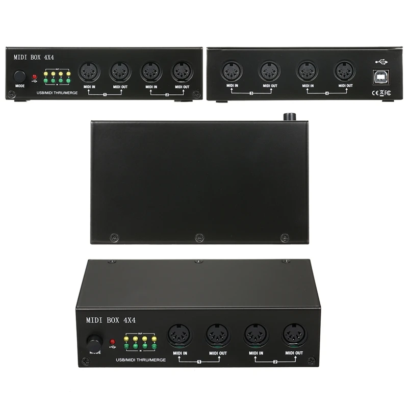 Um4x4 USB MIDI-интерфейс 4 входа/4 выхода 64 MIDI-канали 4I/4O + Merge 2I4o MIDI Box 4X4