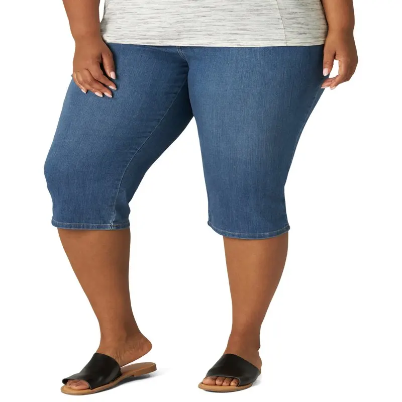 

HMCN Women`s Plus Size Capri Jean