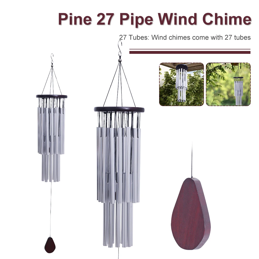

Outdoor Wind Chimes 27 Tubes Wind Chime Wall Hanging Decor Grace Wind Chimes Ornaments for Outdoor Yard Garden