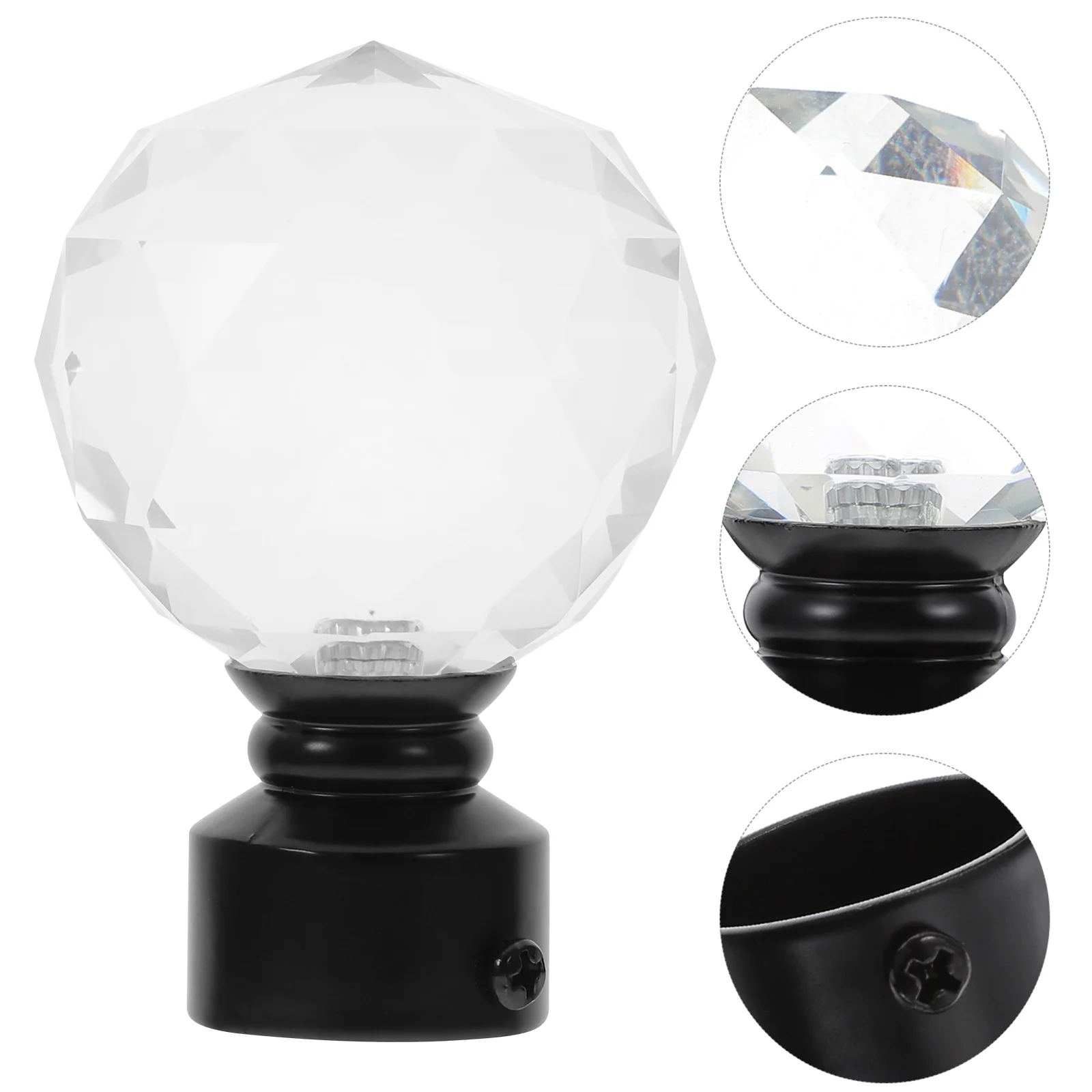 

Curtain Rod Finials End Ends Pole Drapery Crystal Head Plugwindow Rods Cap Decorative Caps Accessoriesrail Finial Replacement