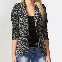 trendy autumn blazer leopard print all match casual autumn blazer lady blazer autumn blazer