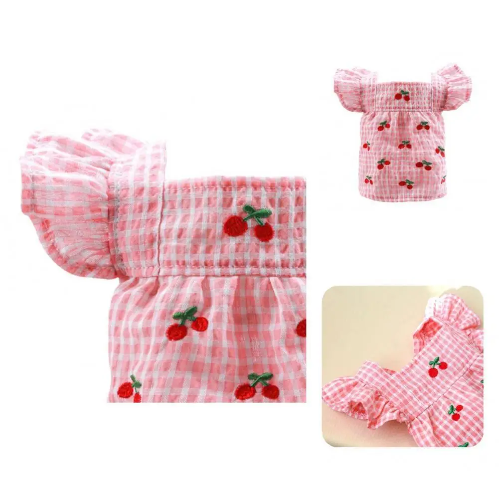 

Fashion Puppy Dress Tear-resistant Polyester Cherry Design Pretty Pet Clothes Dog Apparel Dog Skirt