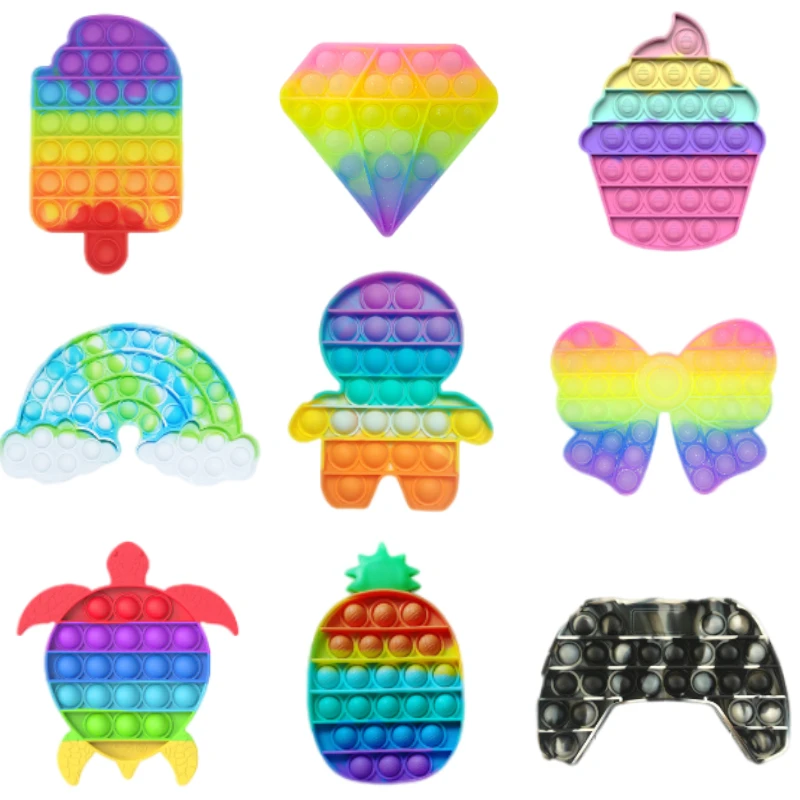 

Розовое облако Радуга поп пузырьки Игрушка антистресс игрушка для детей взрослых стол сенсорный аутизм СДВГ депрессия